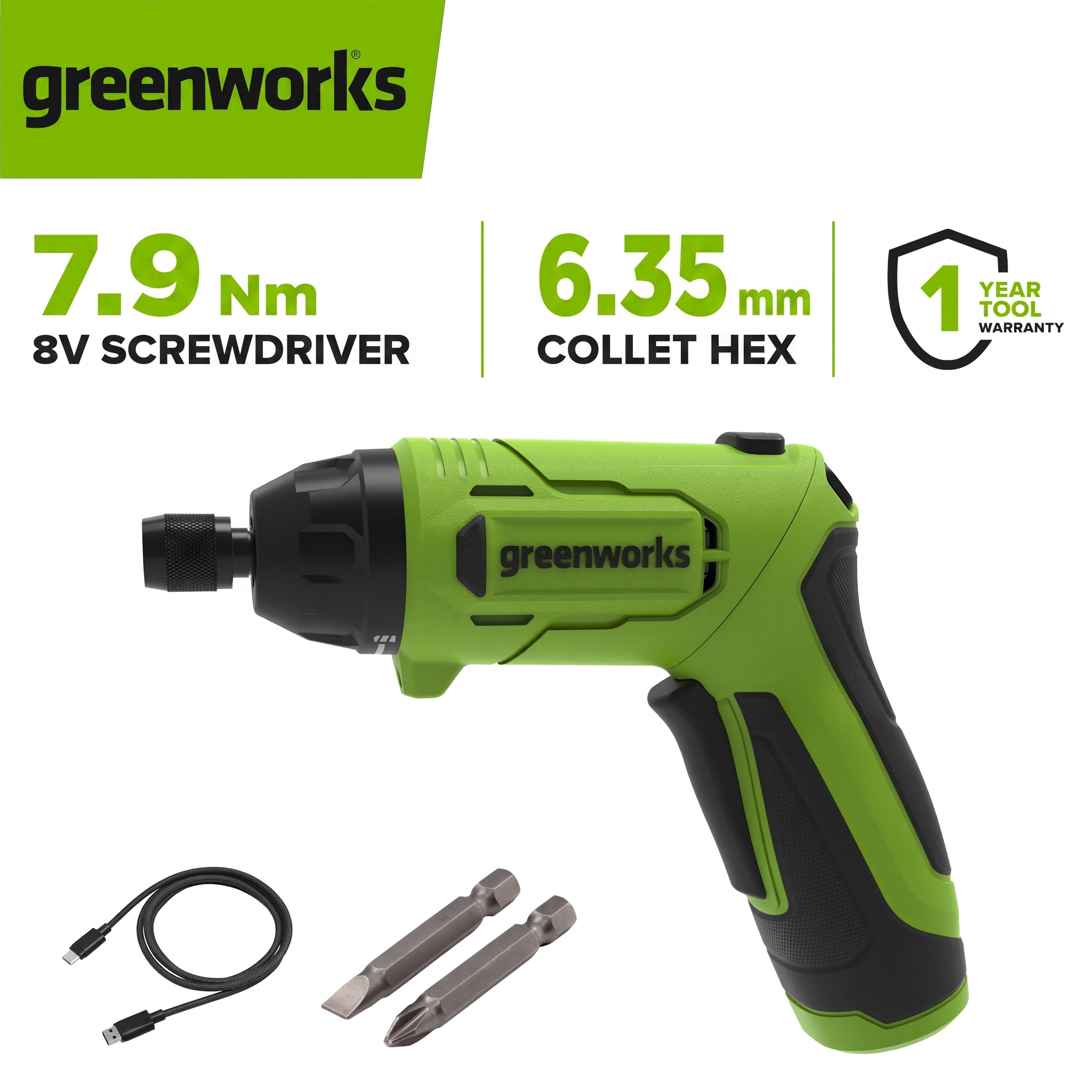 Greenworks 8V Dual-Position Screwdriver Kit — image 7