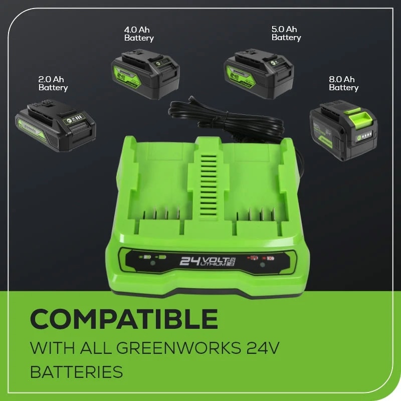 Greenworks 24V Li-Ion 4A Dual Port Fast Charger — image 4