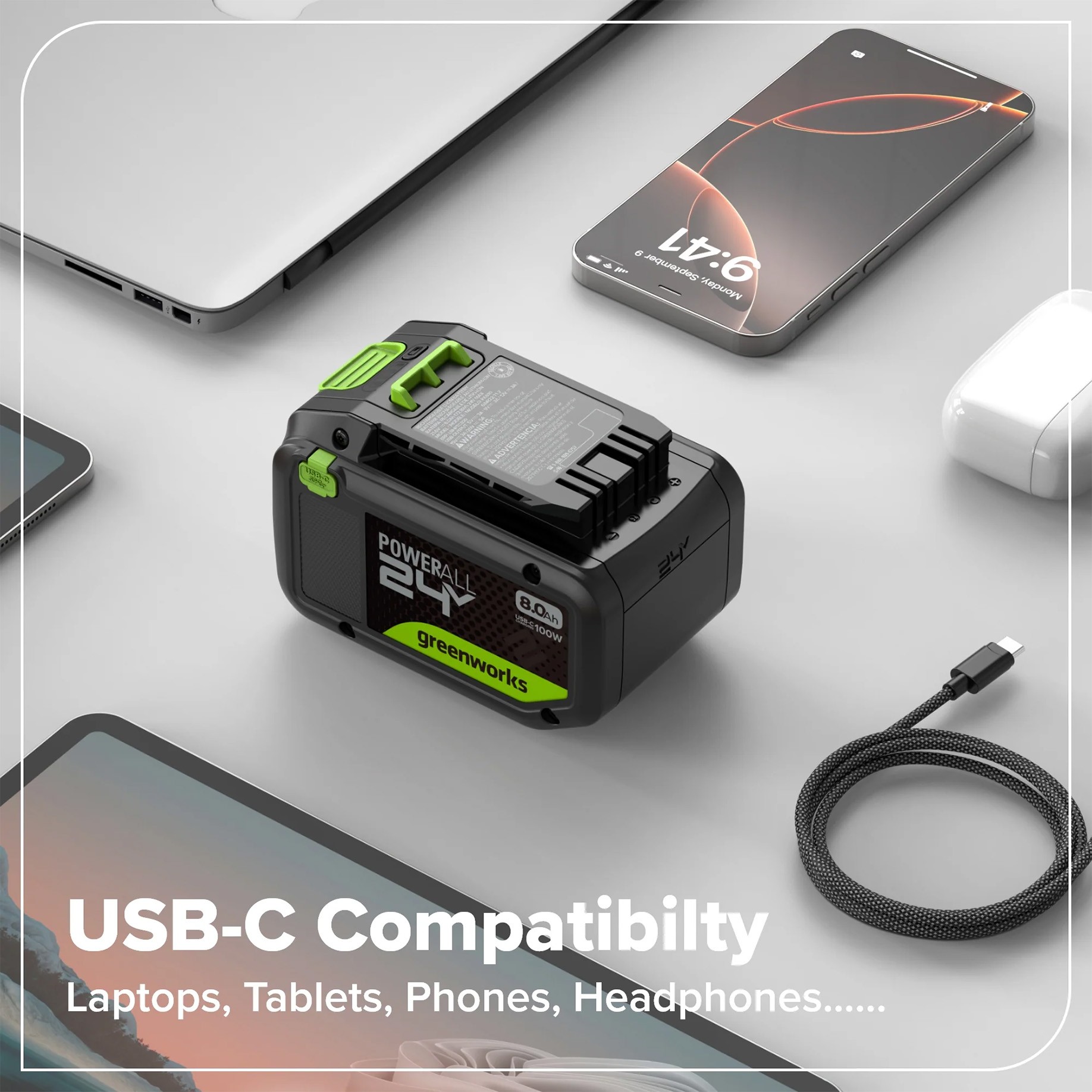 Greenworks 24V 8.0Ah High Power Battery — image 4
