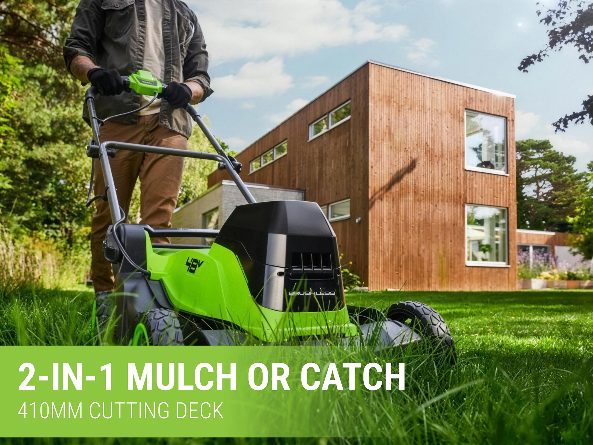 Greenworks 24Vx2 Lawn Mower 410mm Brushless 4.0Ah Kit — image 3