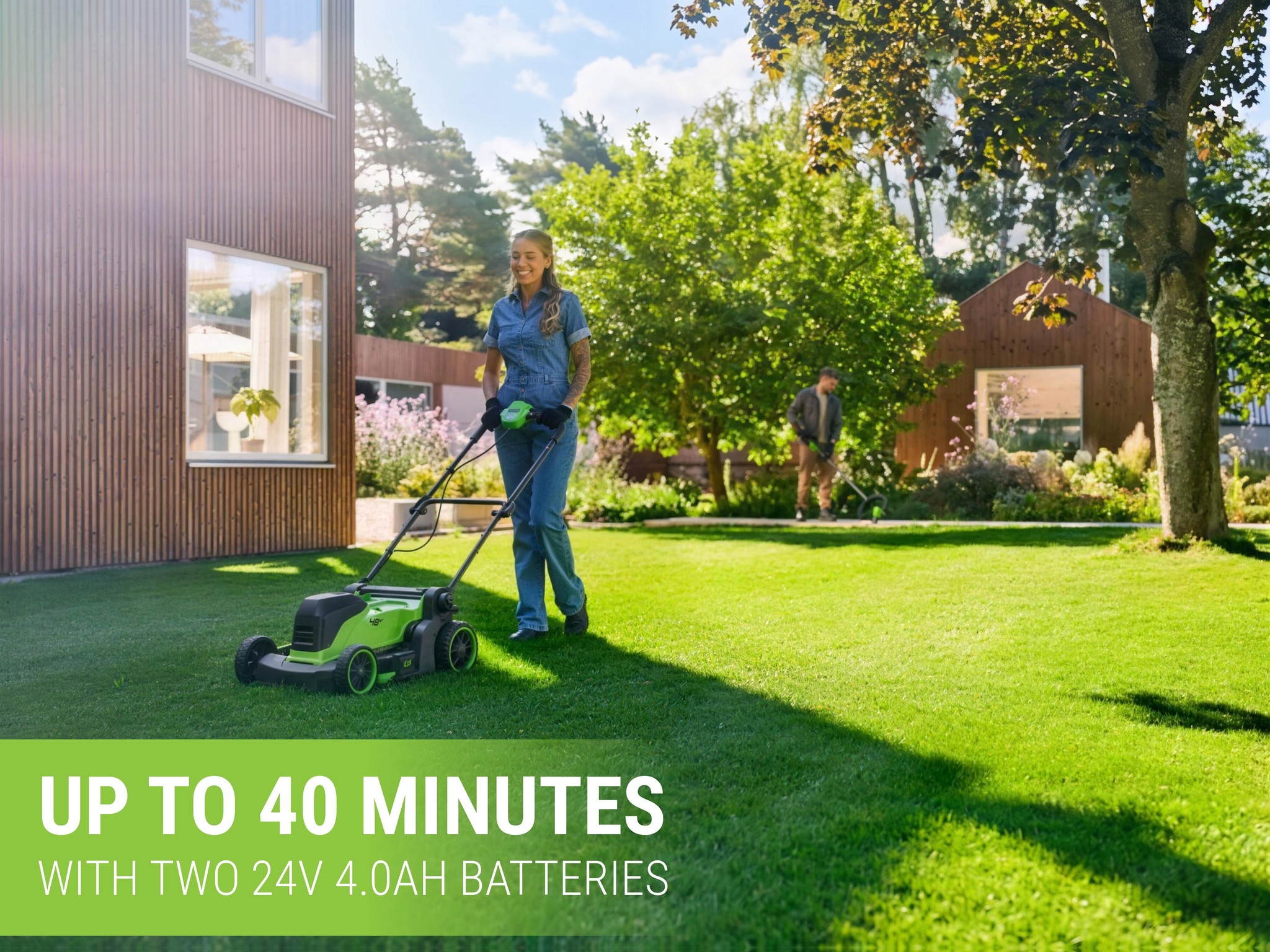 Greenworks 24Vx2 Lawn Mower 410mm Brushless 4.0Ah Kit — image 4