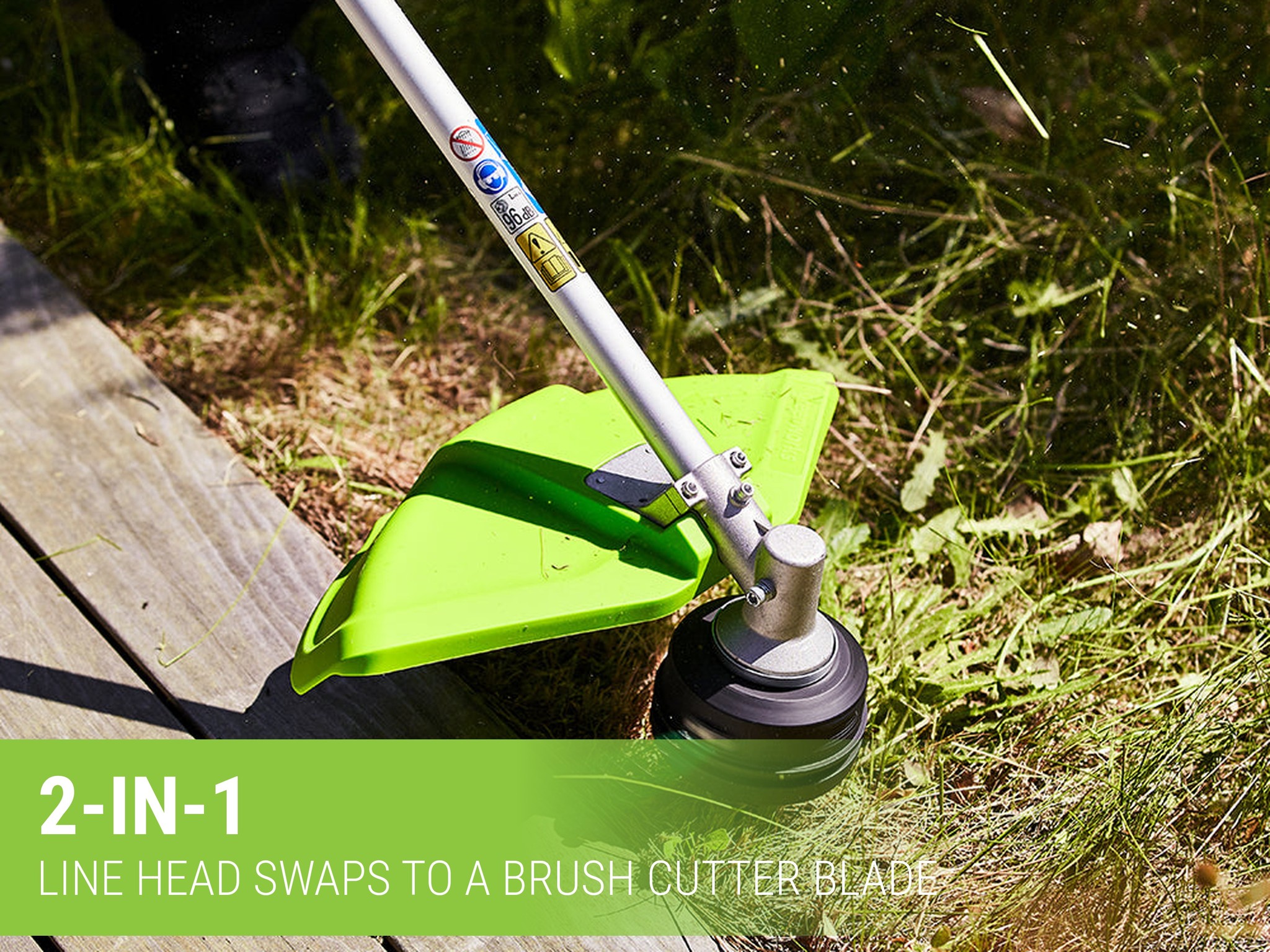 Greenworks 24Vx2 Cordless Brushcutter 400mm Brushless Skin — image 3