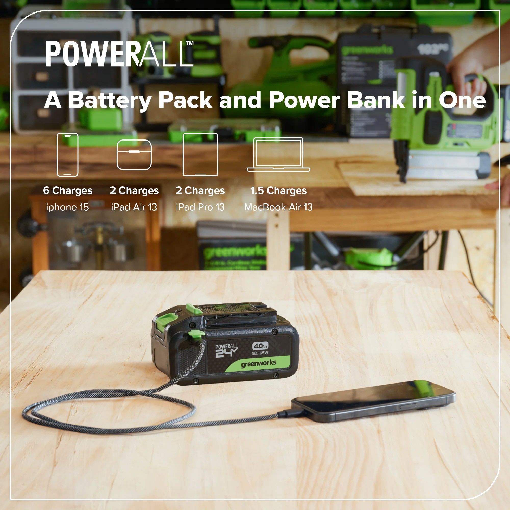 Greenworks 24V 4.0Ah High Power Battery — image 3
