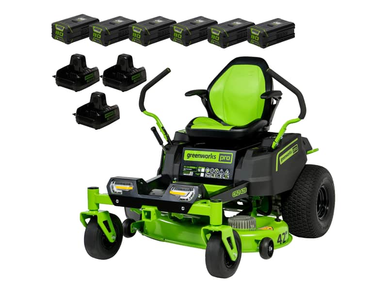 Greenworks Pro 80V Li-ion Zero Turn Ride-On Mower 107cm — main product image
